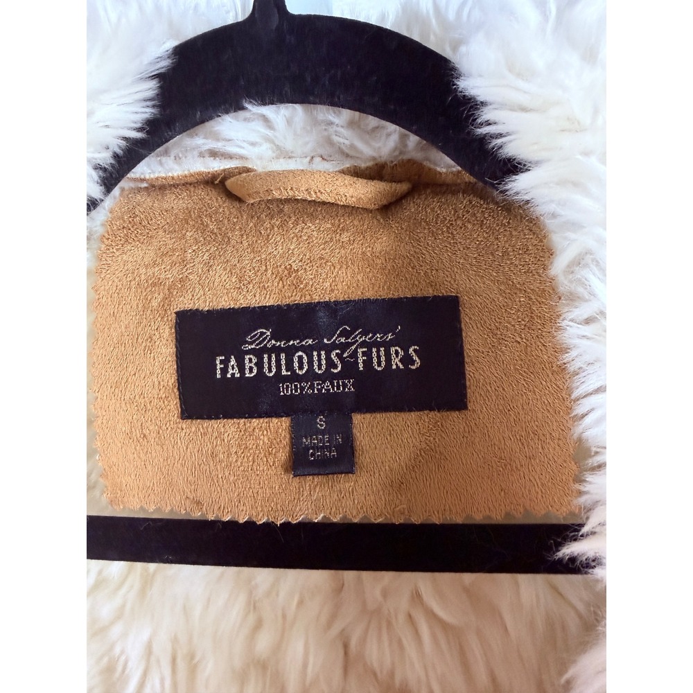 Donna Salyers‎ Fabulous Furs Faux Suede Sherpa Coat Jacket Size S - Picture 4 of 11